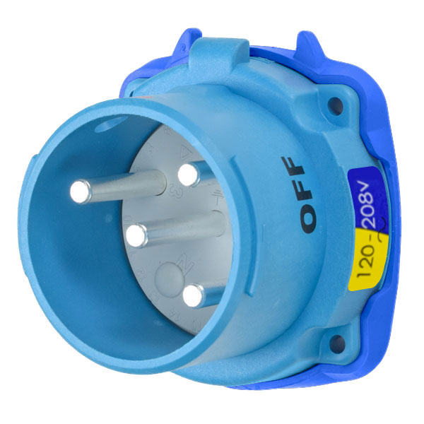 33-38166 - DS30 INLET POLY BLUE SIZE 3 TYPE 3R 2P+N+G 30A 120/208 VAC 60 Hz NO AUX